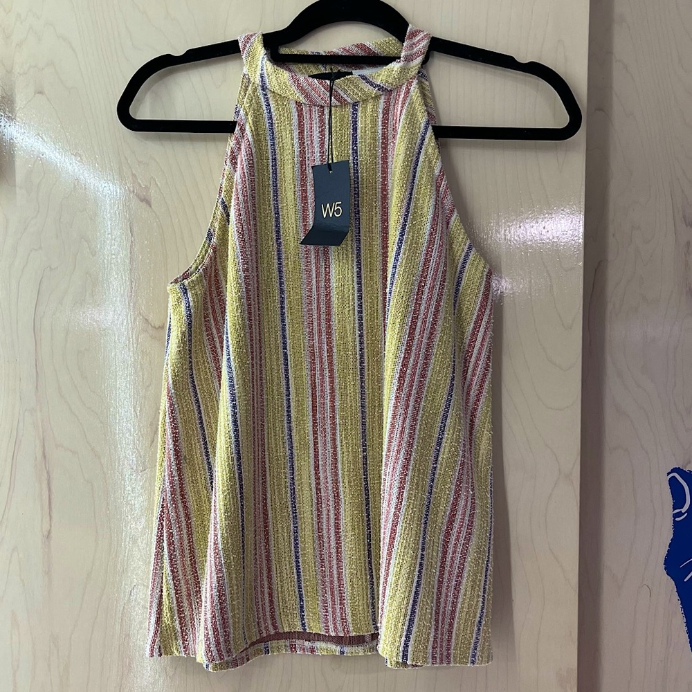 NWT W5 Concepts Anthropologie Vertical Stripe Boho Tank